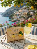 Personalised Straw Embellished Beach Clutch Girls Trip Friends