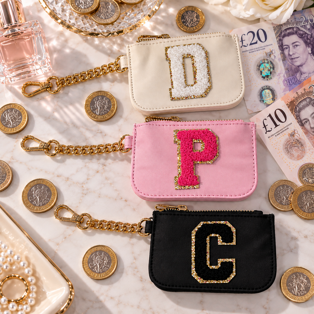 Coin Purse Keychain with inital