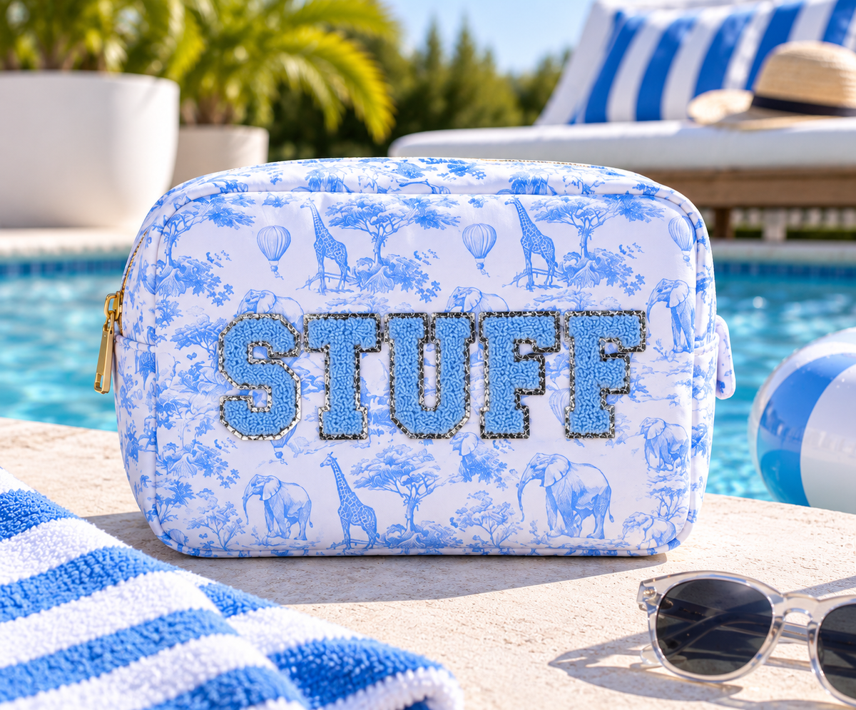 Toile Safari Print Pouch