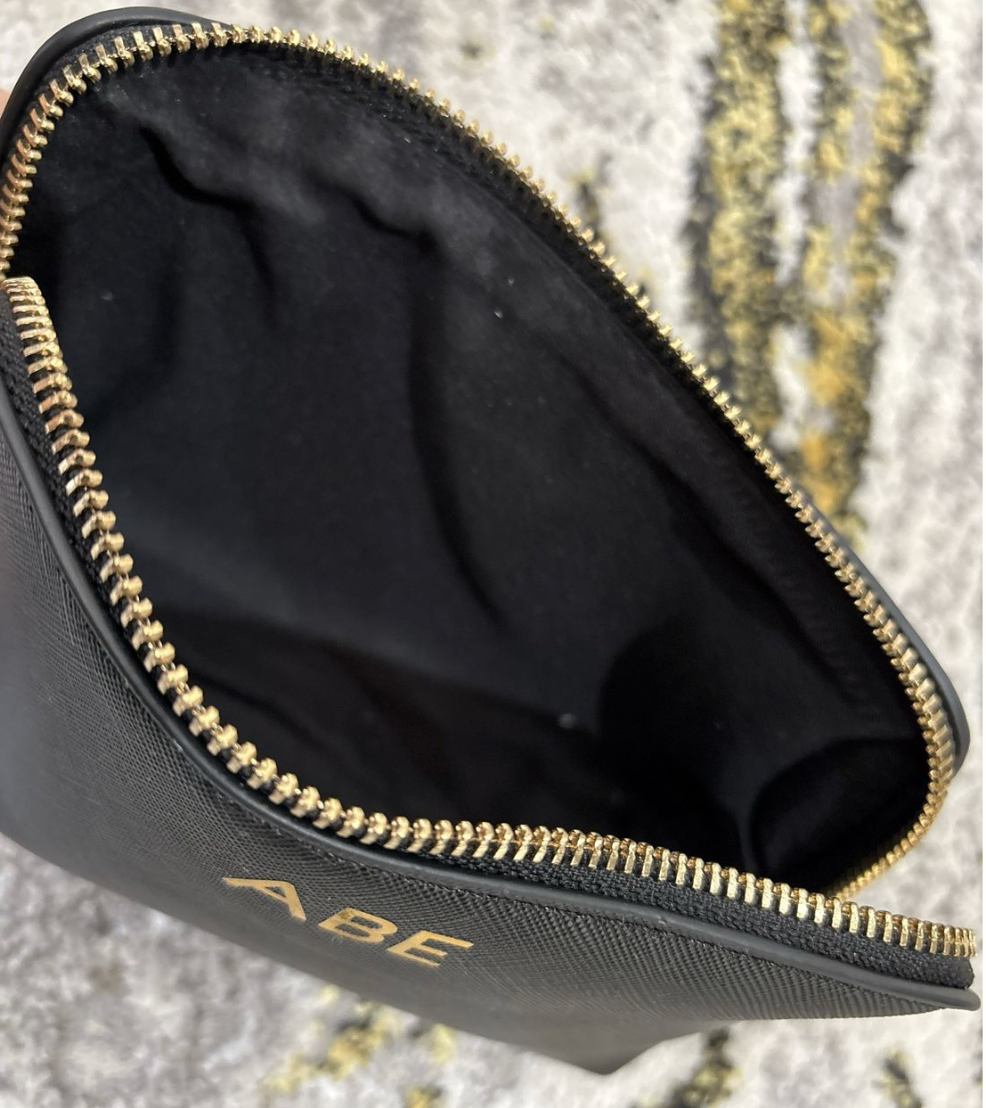 Saffiano Vegan Leather Personalised Pouch