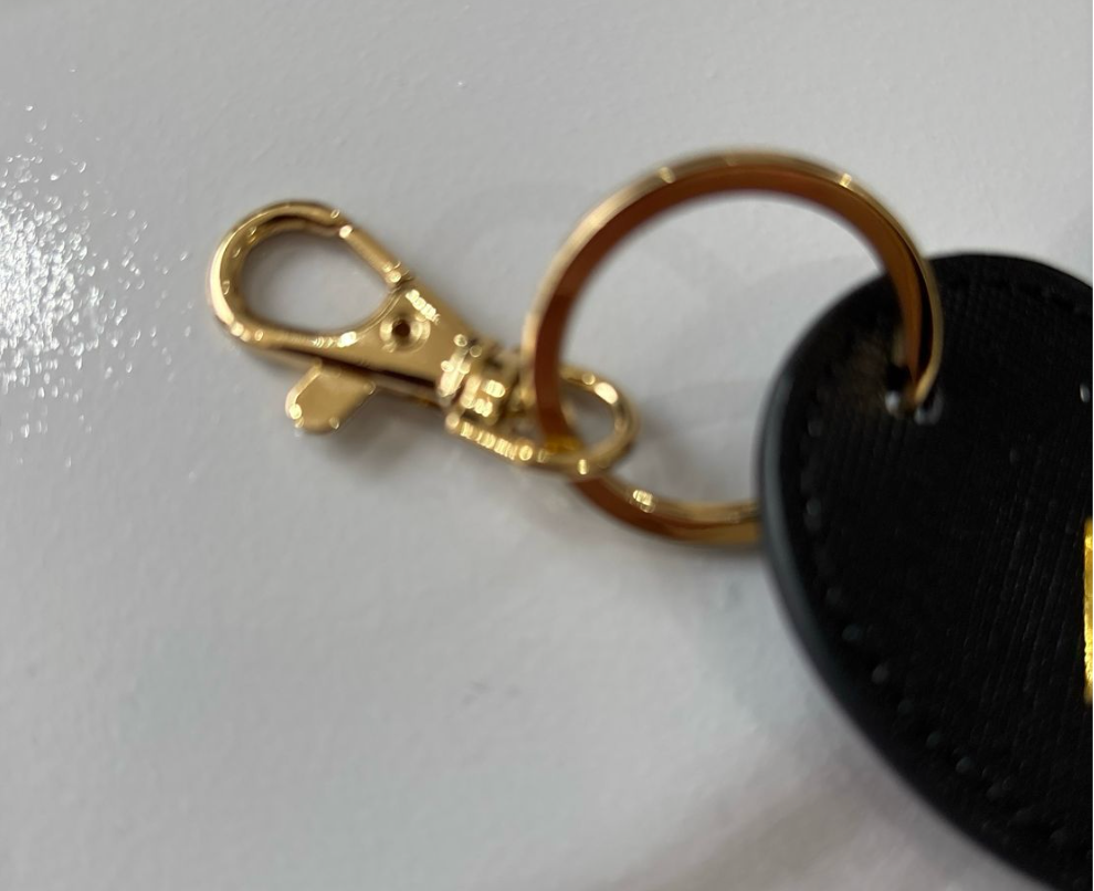 Saffiano Vegan Leather Personalised Heart Keyring Bag Charm