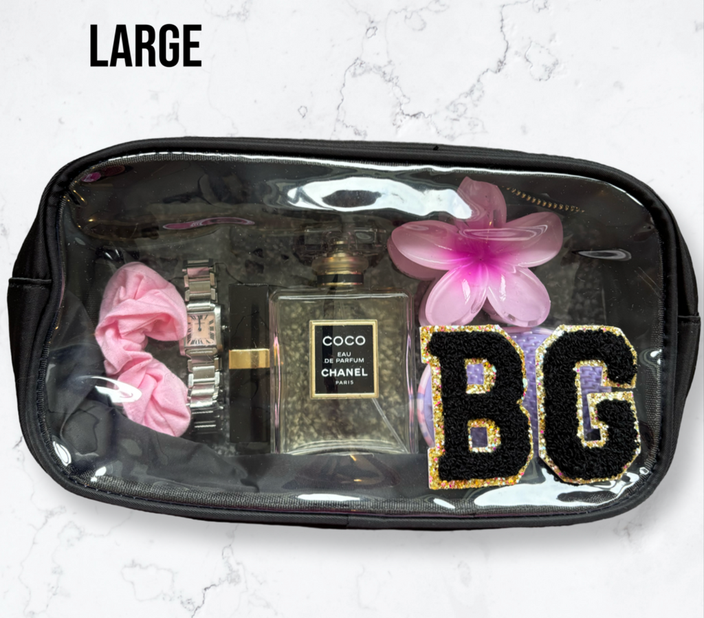 Large / XL Clear Clear Pouch With 2 Patches