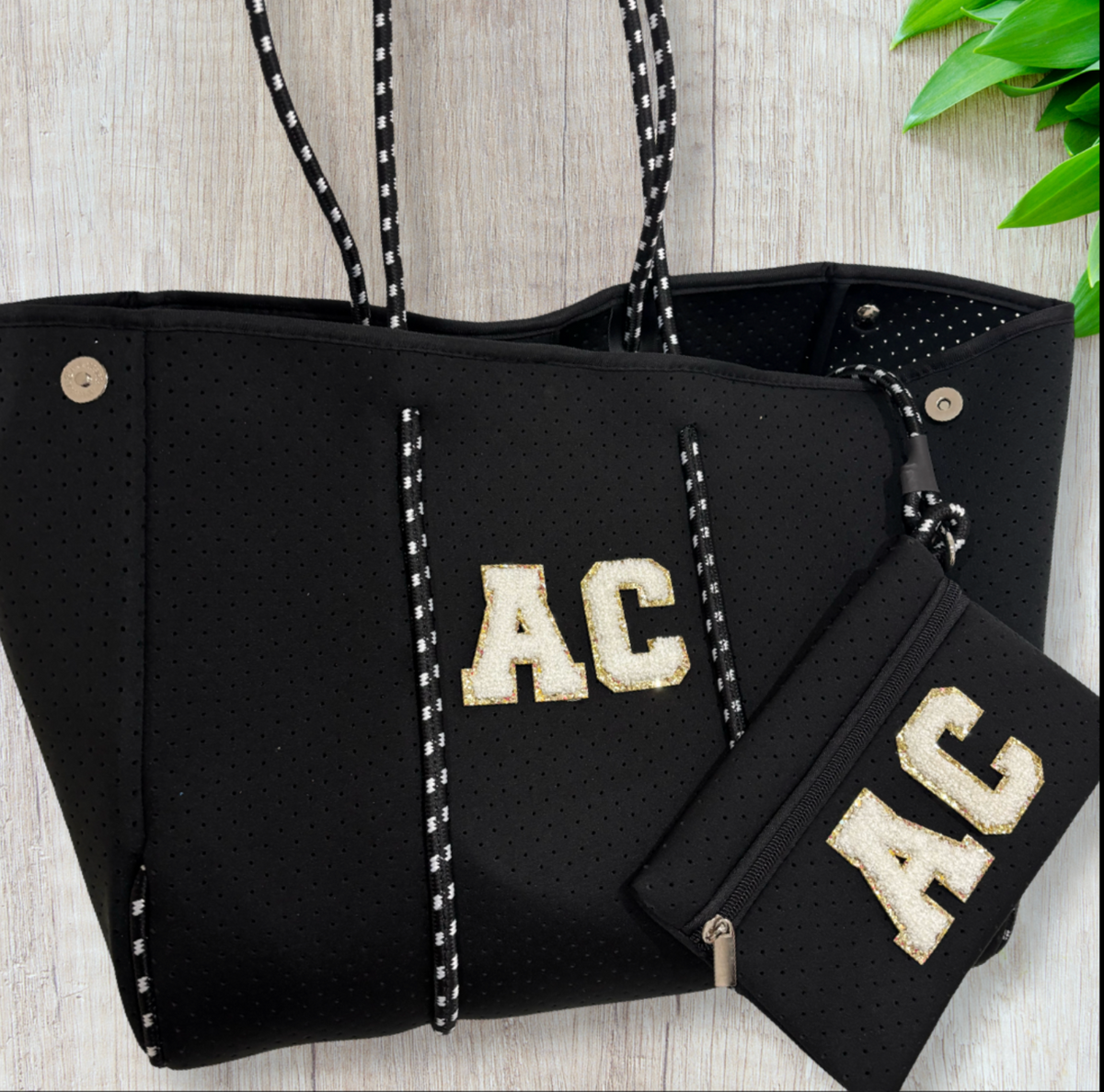 Neoprene Tote Bag with Matching Pouch